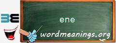 WordMeaning blackboard for ene